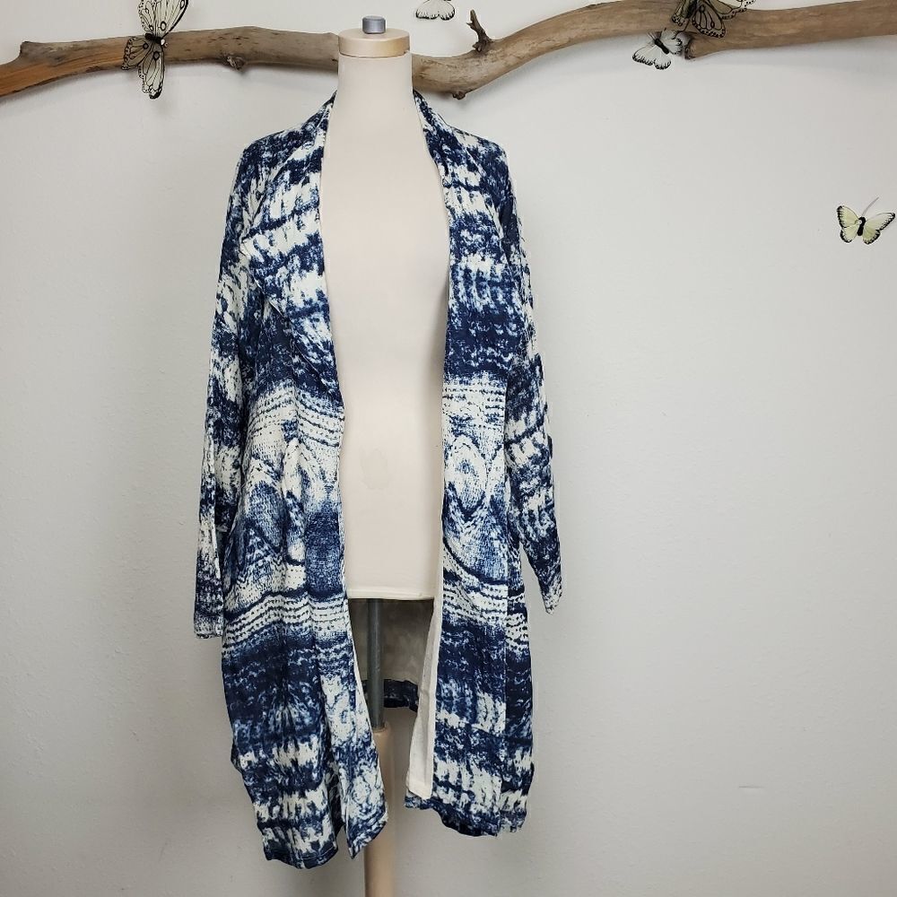Mes demoiselles blue tie dye capo coat